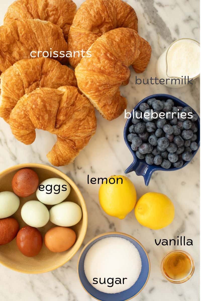 Croissant bake ingredients.