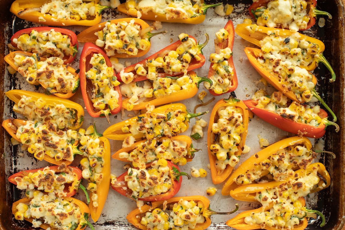 Broiled stuffed mini peppers.